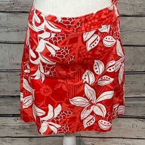 H&M Mini Skirt Tropical Print Red-10